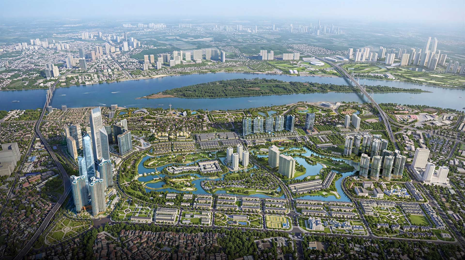 Phối cảnh khu đô thị Ciputra gồm Noble Crystal Tây Hồ và Noble Westlake Tây Hồ